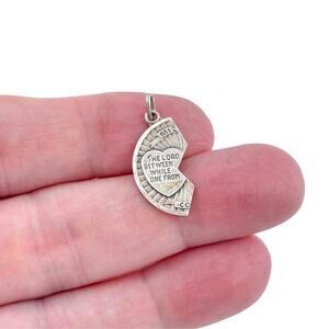 Vintage Sterling Silver 925 Mizpah Half-Coin Pendant